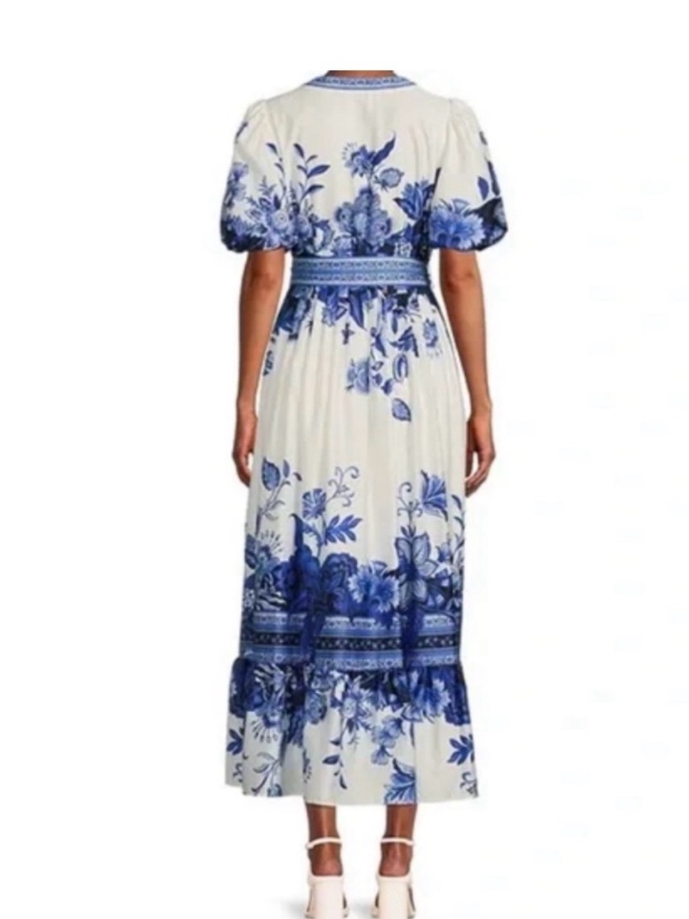 ANTONIO MELANI White & Blue Floral Maxi Dress - Picture 10 of 10